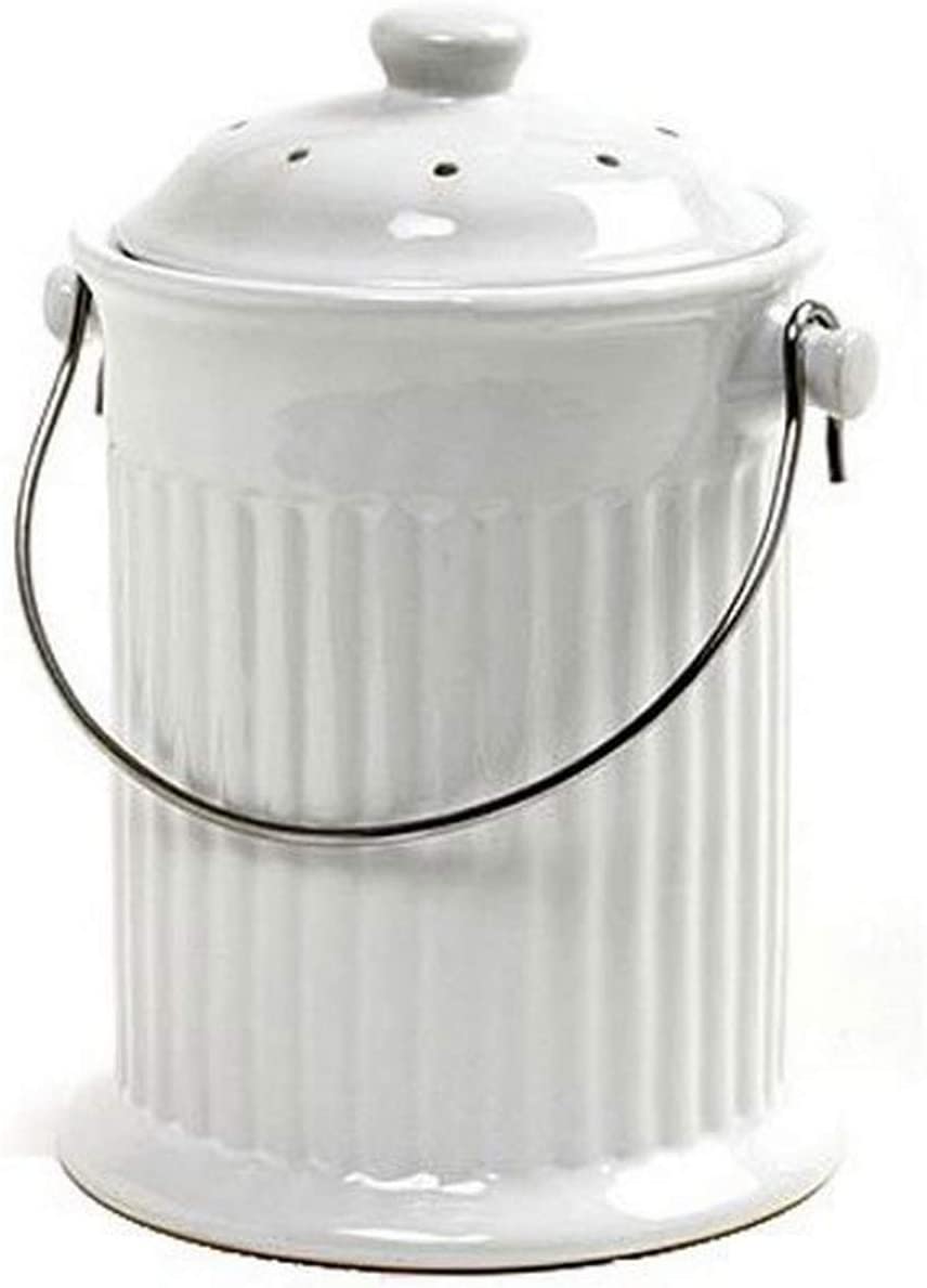 Norpro 93, White 1 Gallon Ceramic Compost Keeper