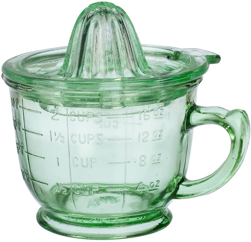 Nostalgia Style 16 oz. Glass Juice by Home Marketplace, Classic Green, 2 Piece Set