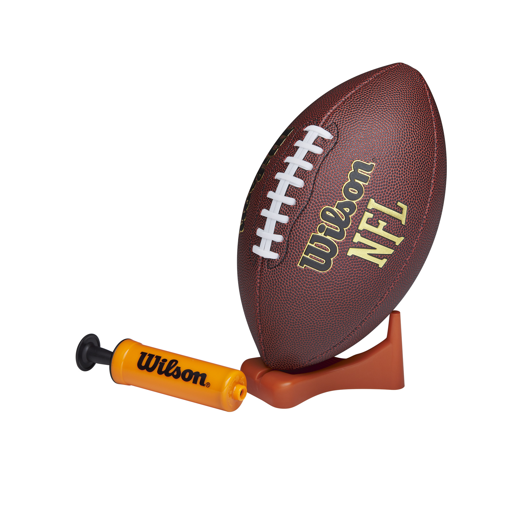 Wilson NFL Composite Leather Junior Football with Pump and Tee