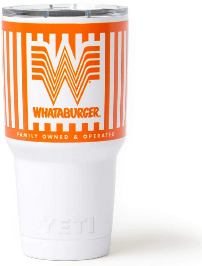Custom Orange and White Whataburger YETI Rambler Tumbler