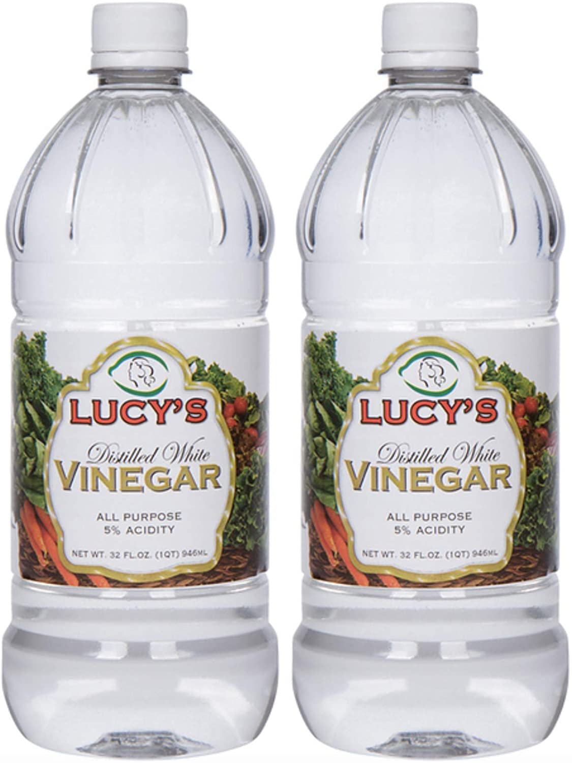 Lucy's Family Owned - Natural Distilled White Vinegar, 32 oz. bottle (Pack of 2)