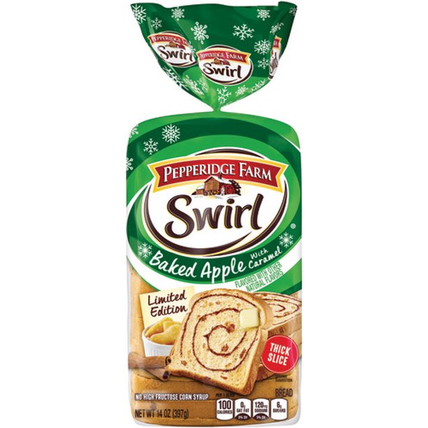 Pepperidge Farm Swirl Baked Apple with Caramel Breakfast Bread, 14 oz. Bag