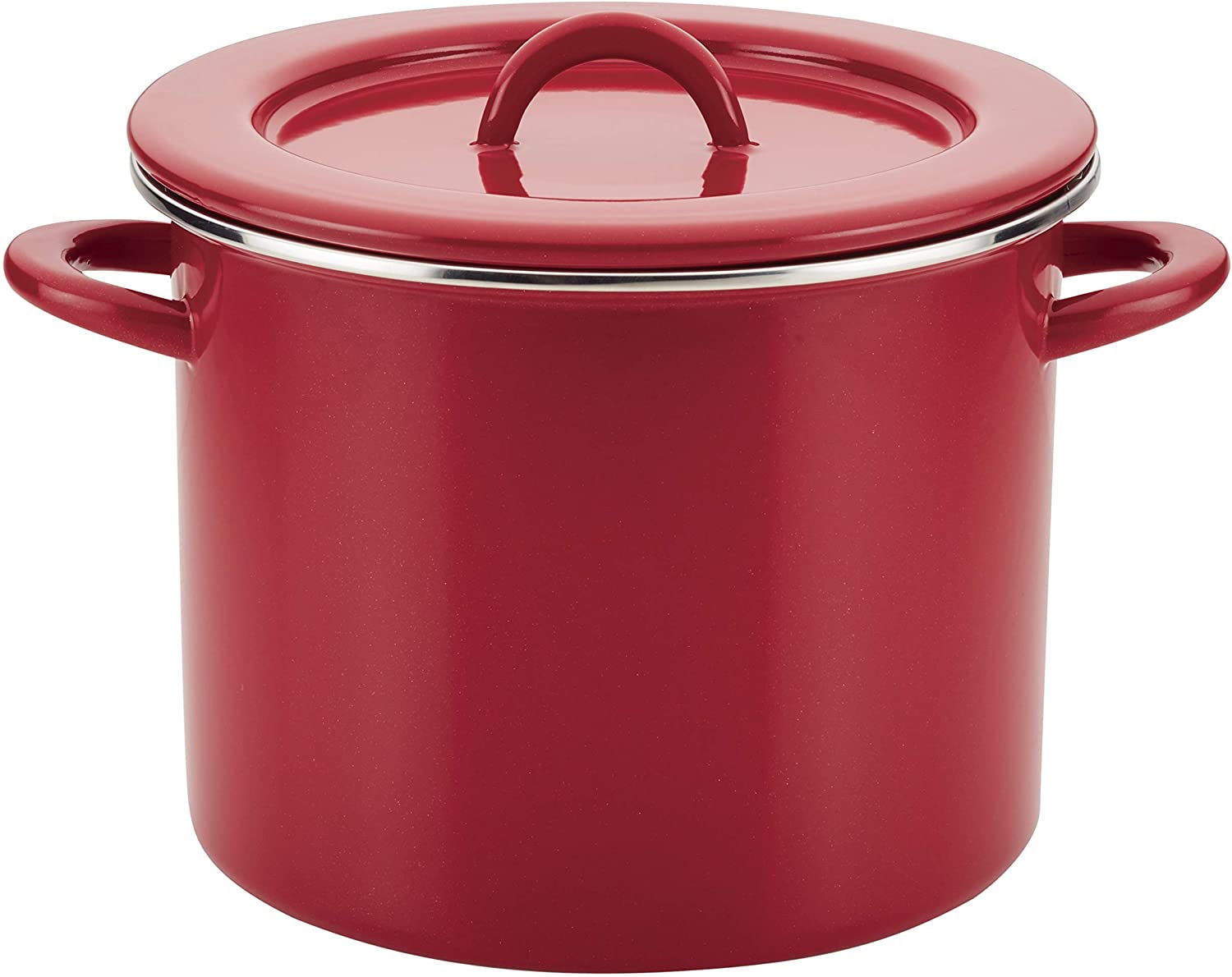 Rachael Ray 47626 Create Delicious Stock Pot/Stockpot with Lid - 12 Quart, Red