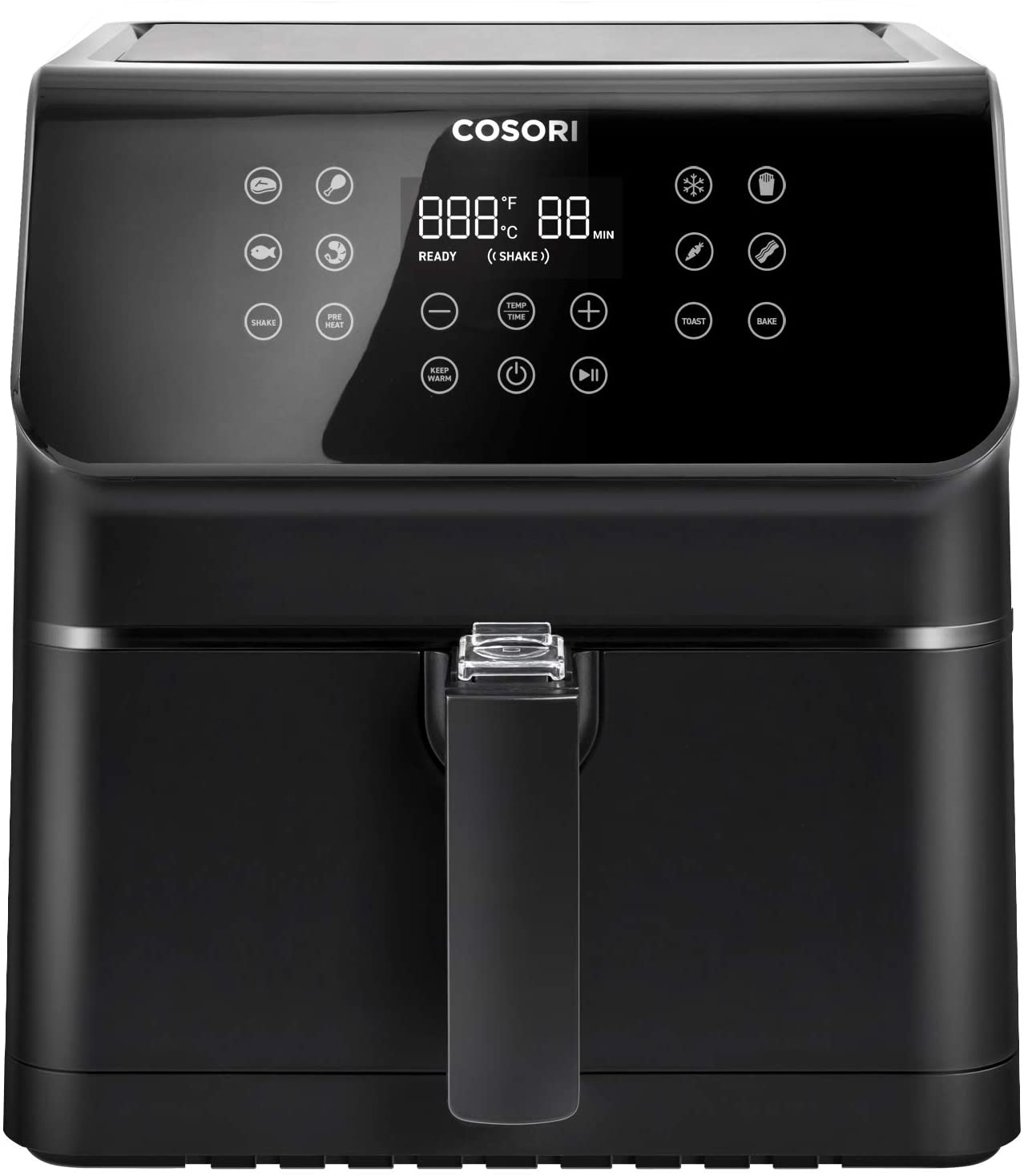 COSORI Air Fryer, Large XL 5.8 Quart 1700-Watt Air Fryer Oven & Oilless Cooker with Cookbook(100 Recipes) LED Digital Tilt One-Touchscreen with Preheat, Customizable 10 Presets & Shake Reminder, Black