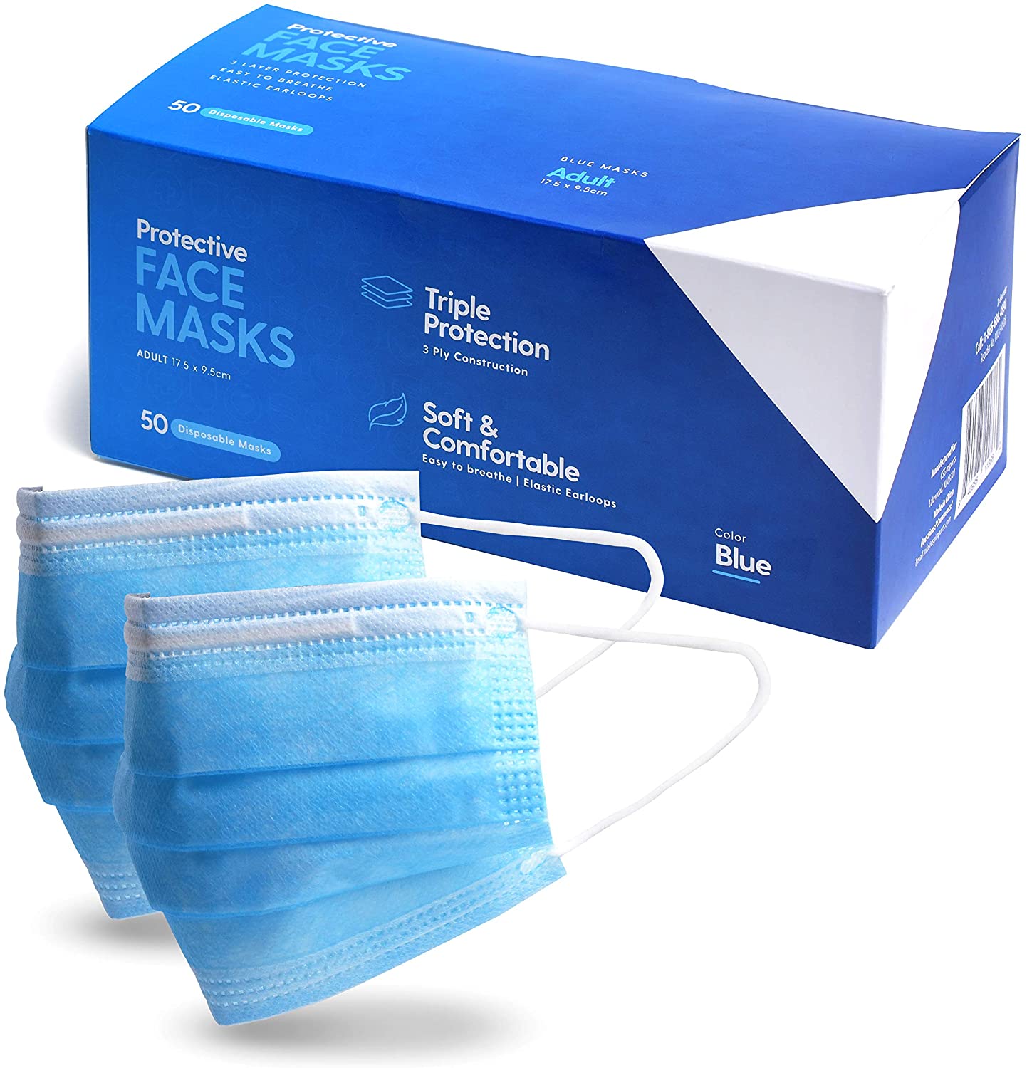 Disposable Face Mask, Breathable Masks (Pack of 50)