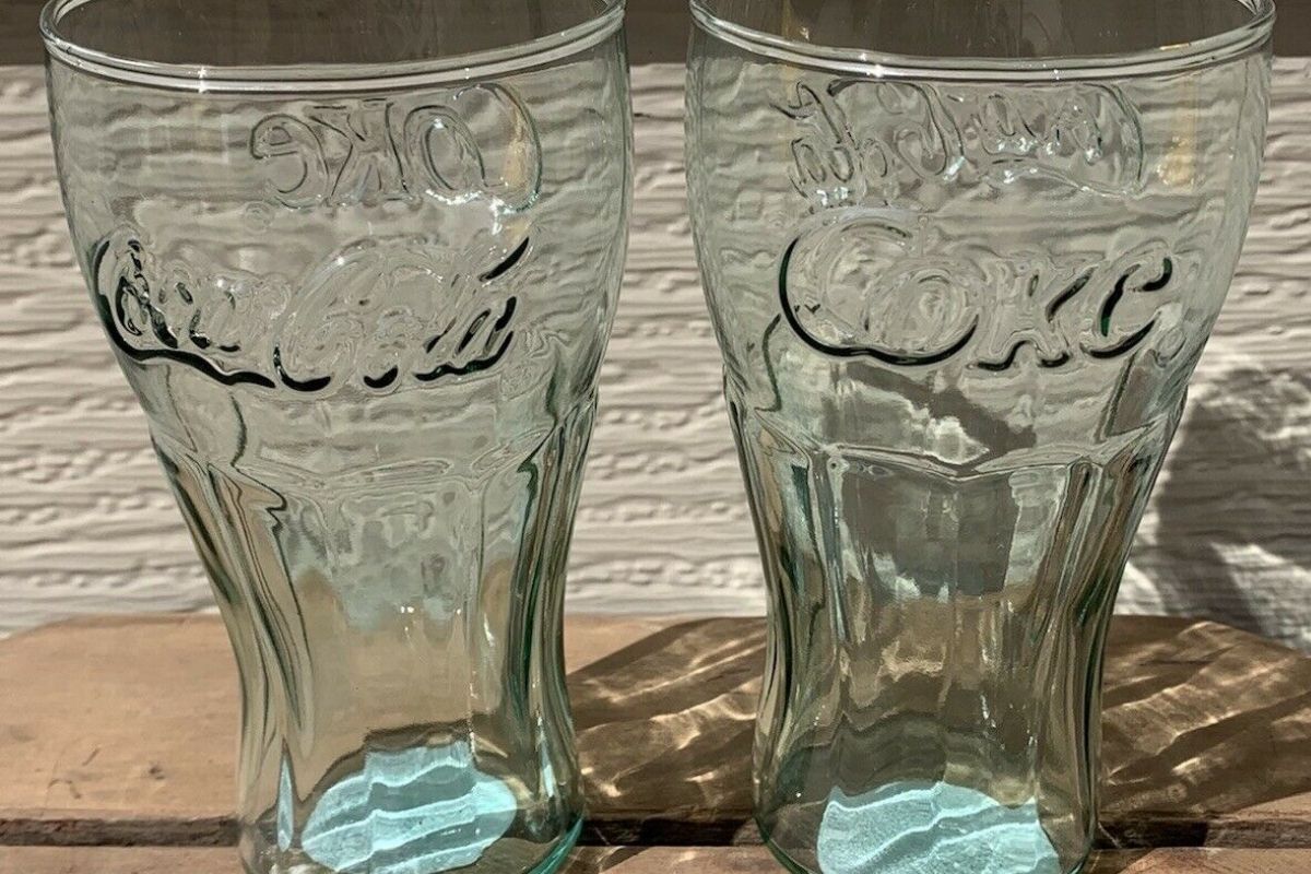 Buy Vintage Set Of 3 Coca-Cola Clear Libbey Glass Cups Heavy Thick Drinking  Glasses Coke Soda Pop Coca Cola Drinkware Collectible Glassware online