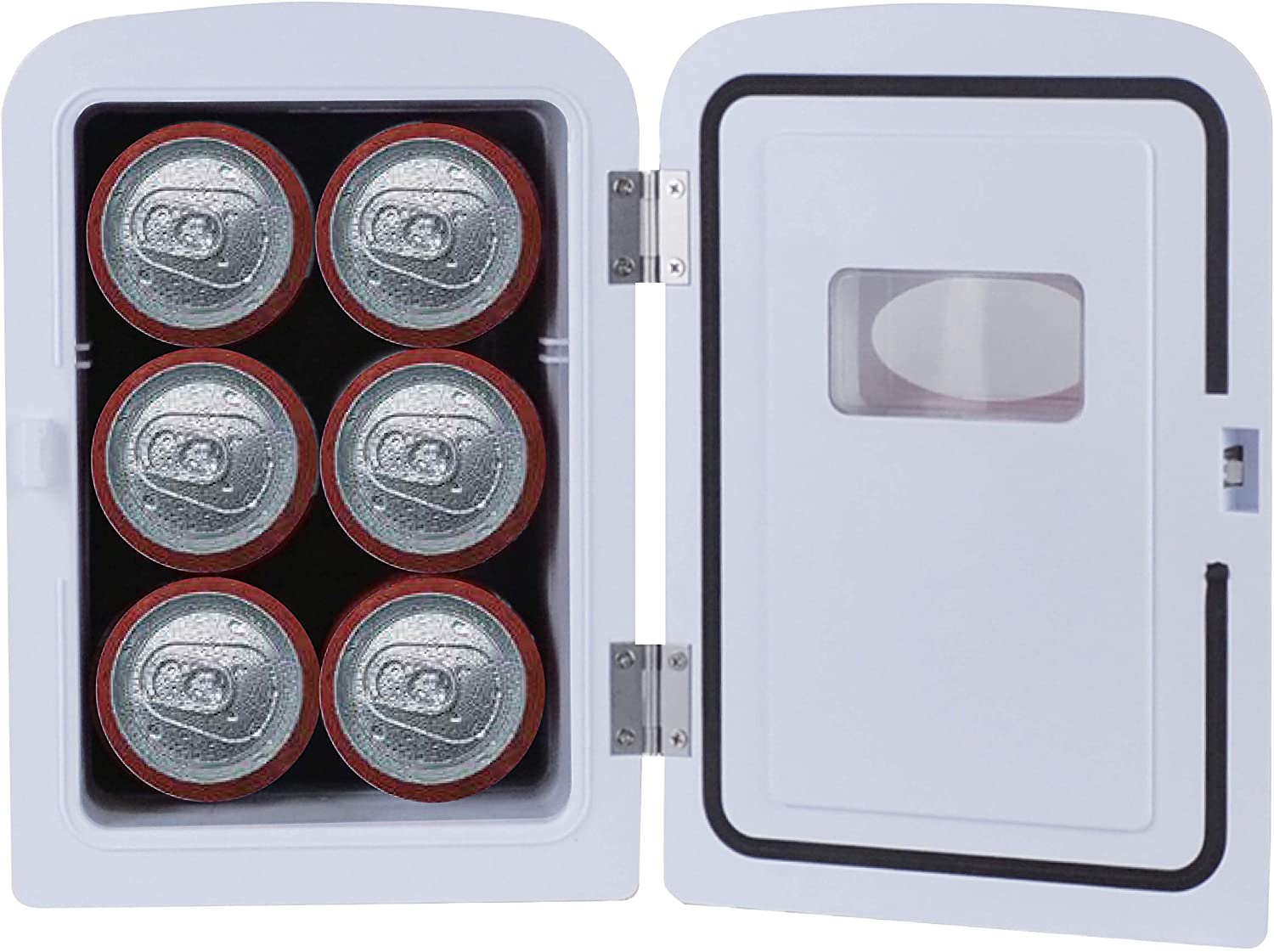 3 CURTIS MIS135DRP DR. Pepper Mini Portable Compact Personal Fridge Cools & Heats, 4 Liter Capacity, 6 Cans, Makeup, Skincare, Freon-Free & Eco Friendly, Includes Home Plug & 12V Car Charger, MAROON