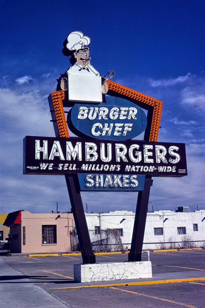 Burger Chef sign in Albuquerque, New Mexico (1979)