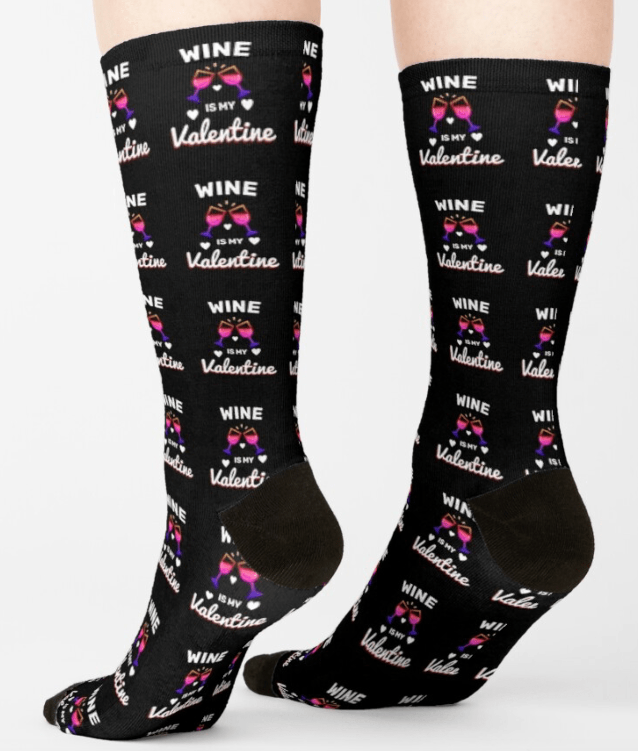 Wine Is My Valentine Socks