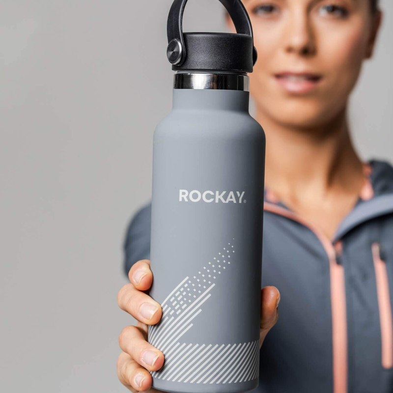 Rockay insulated Water Bottle - Recycled Stainless Steel - 500ml - Grey