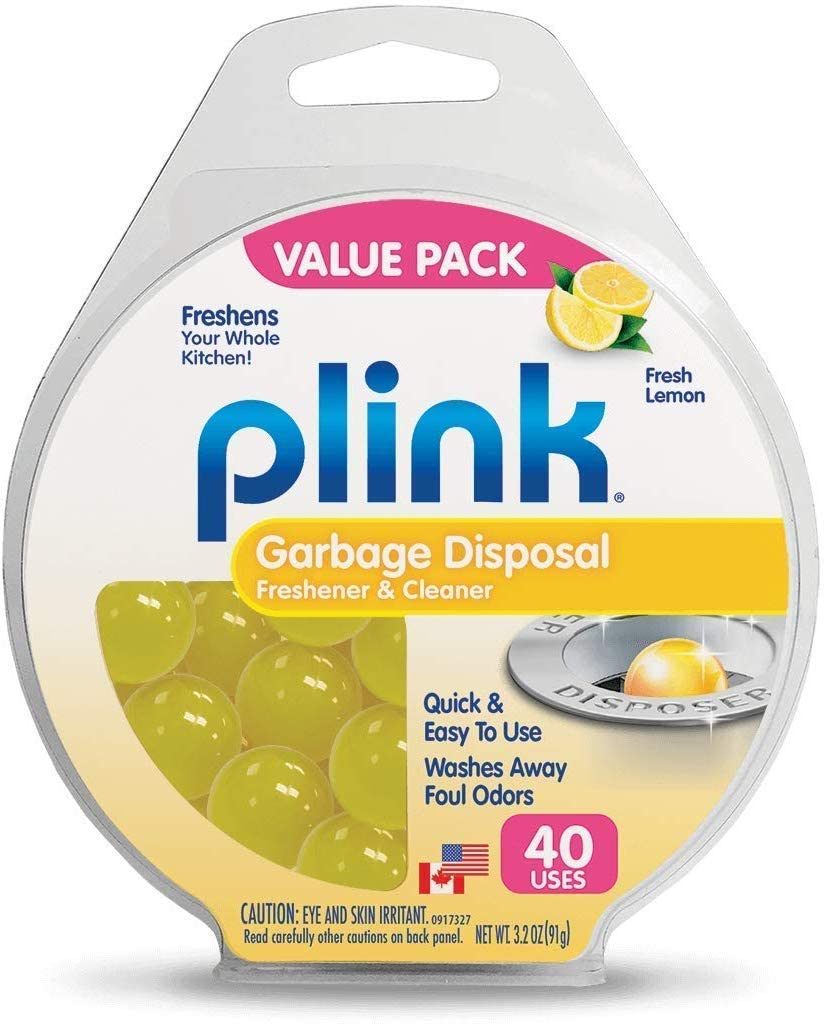 Plink Garbage Disposal Cleaner, Freshener & Odor Removing Balls, Easy to Use, Fresh Lemon Scent, 40 Count (PLM40N)