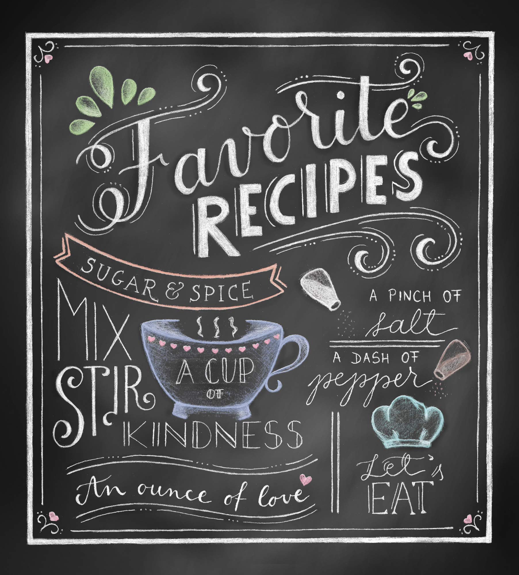 Deluxe Recipe Binder - Favorite Recipes (Chalkboard)