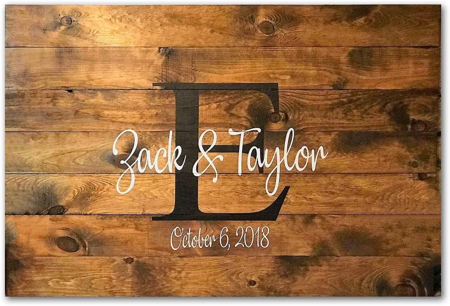 EricauBird Sign-Wood Sign Rustic Wooden Wedding Guest Book Alternative, Wooden Guestbook, Wedding Gift, Personalized Gift for Newlyweds, Rustic Barn Wedding