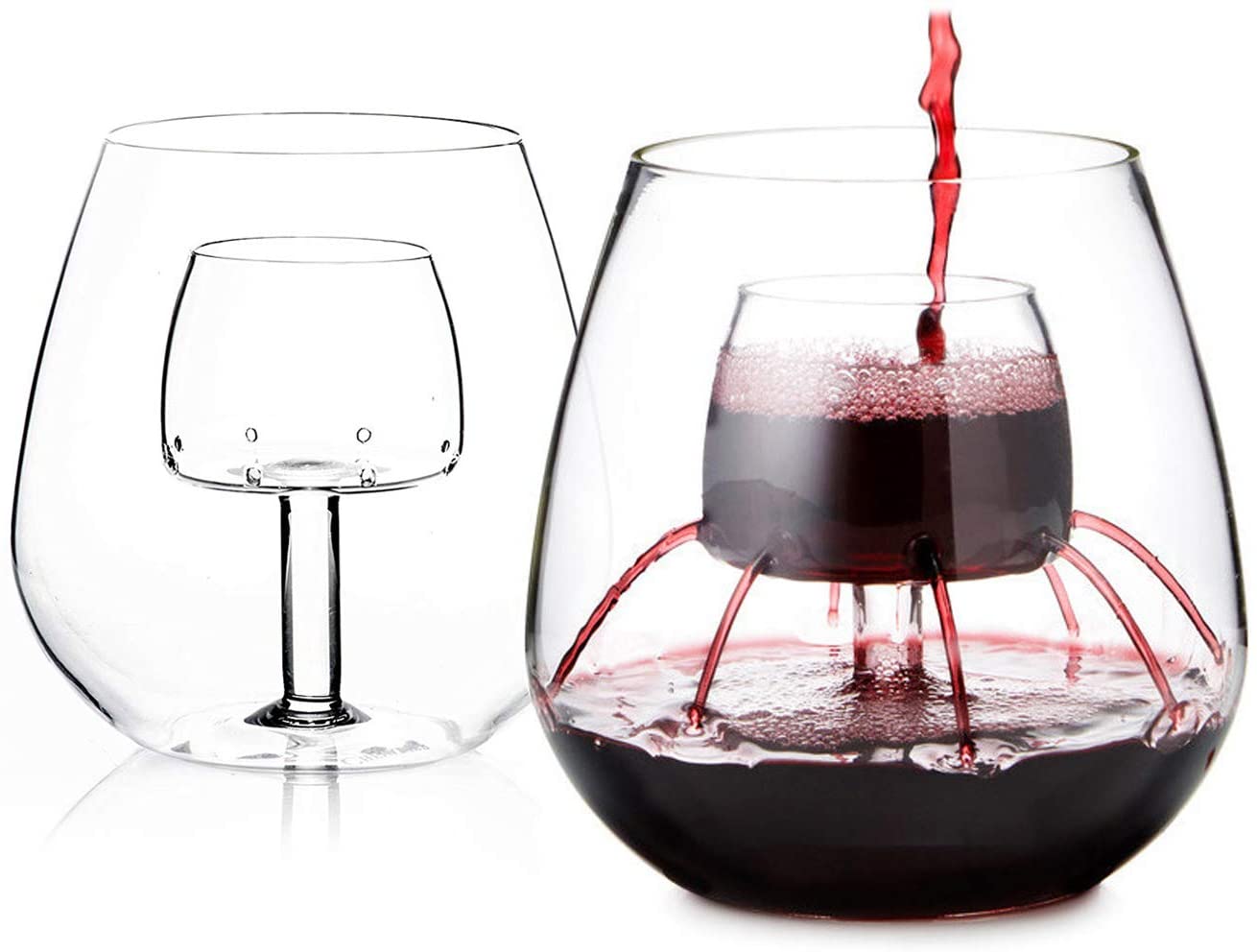 Stemless Aerating Wine Glasses by Chevalier Collection (Set of 2) - Wine Aerator