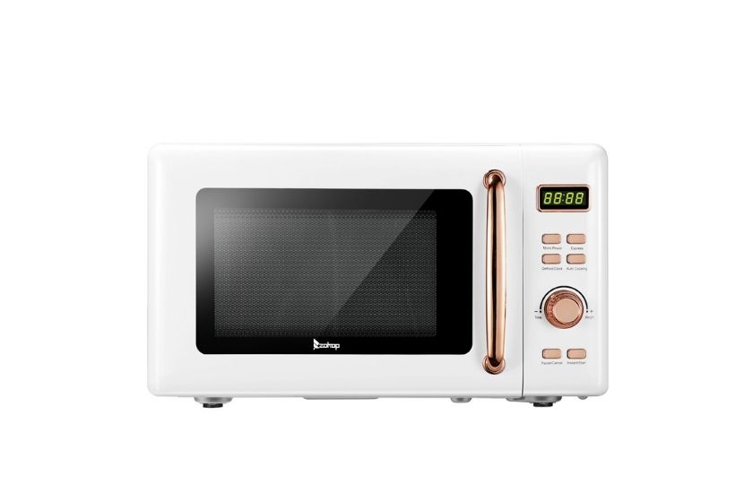 vintage microwave in white