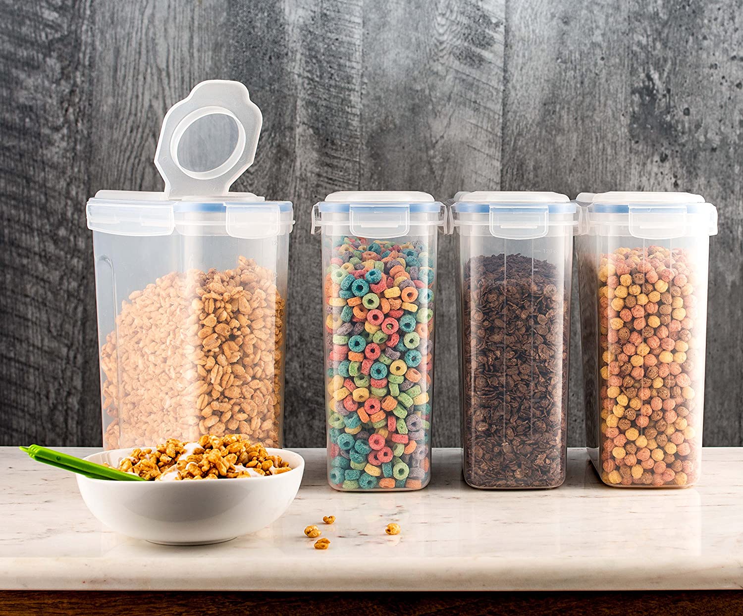 4 Pack Airtight Cereal & Dry Food Storage Container