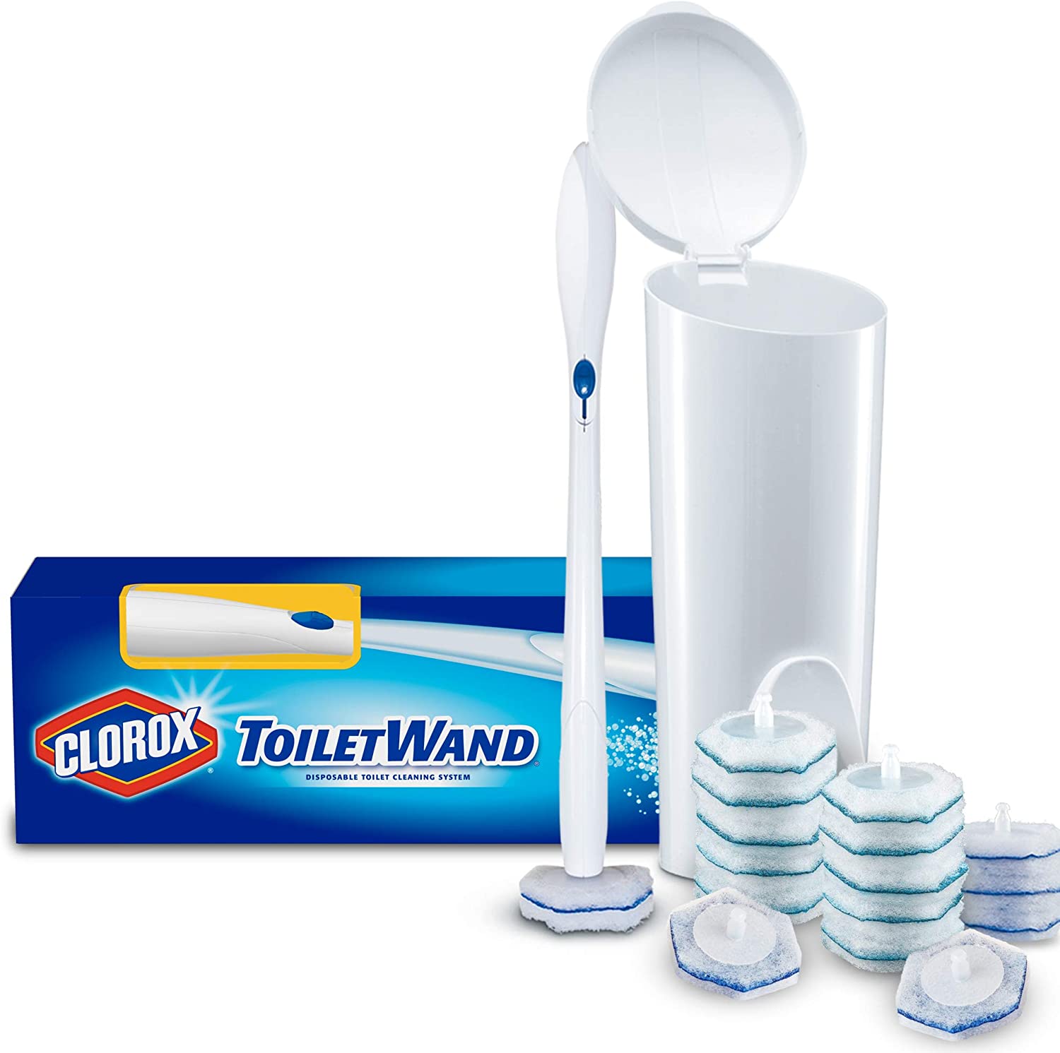 Clorox ToiletWand Disposable Toilet Cleaning System - ToiletWand, Storage Caddy and 6 Disinfecting ToiletWand Refill Heads