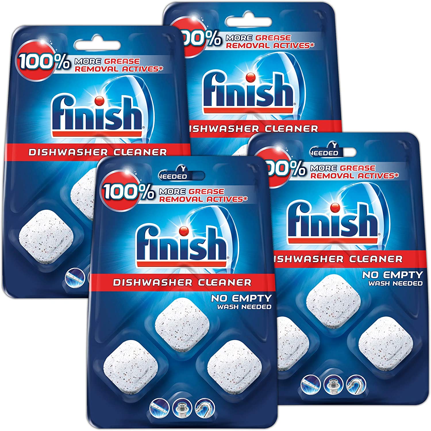 Finish In-Wash Dishwasher Cleaner- Clean Hidden Grease and Grime, 12 ct