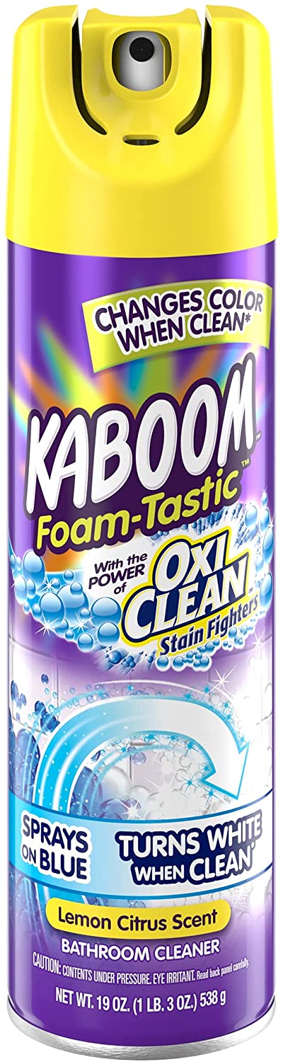 Kaboom Foam Tastic Bathroom Cleaner with OxiClean Citrus, Lemon, 19 Ounce