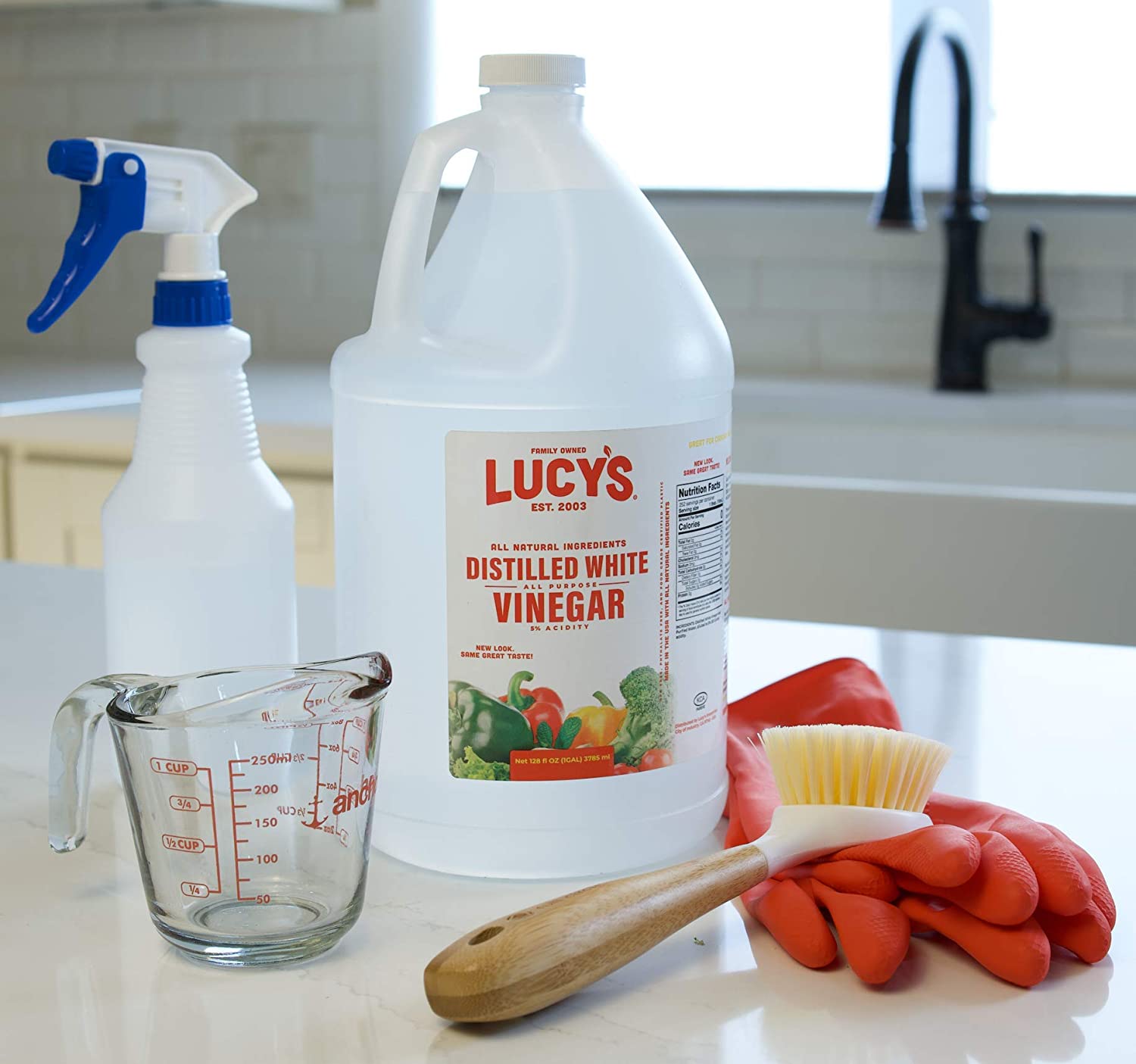 Lucy's Family Owned - Natural Distilled White Vinegar, 1 Gallon (128 oz) - 5% Acidity