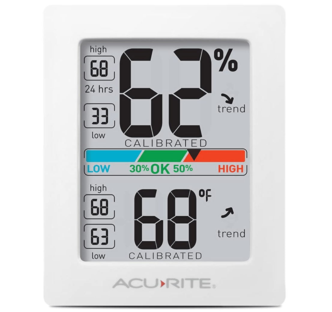 AcuRite Monitor for Greenhouse, Home or Office(3 x 2.5 Inches) Room Thermometer Gauge with Temperature Humidity, Digital Hygrometer Indoor