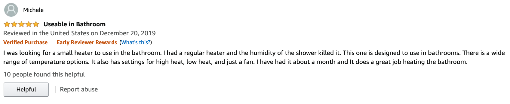 bathroom heater review