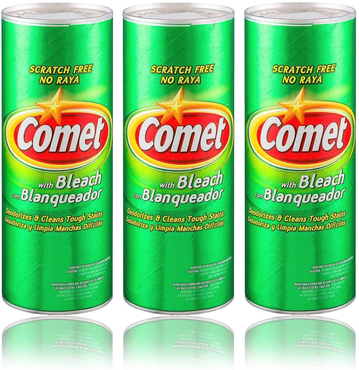 Comet Cleaner with Bleach Powder 21-Ounces | Scratch-Free | (3-Pack)
