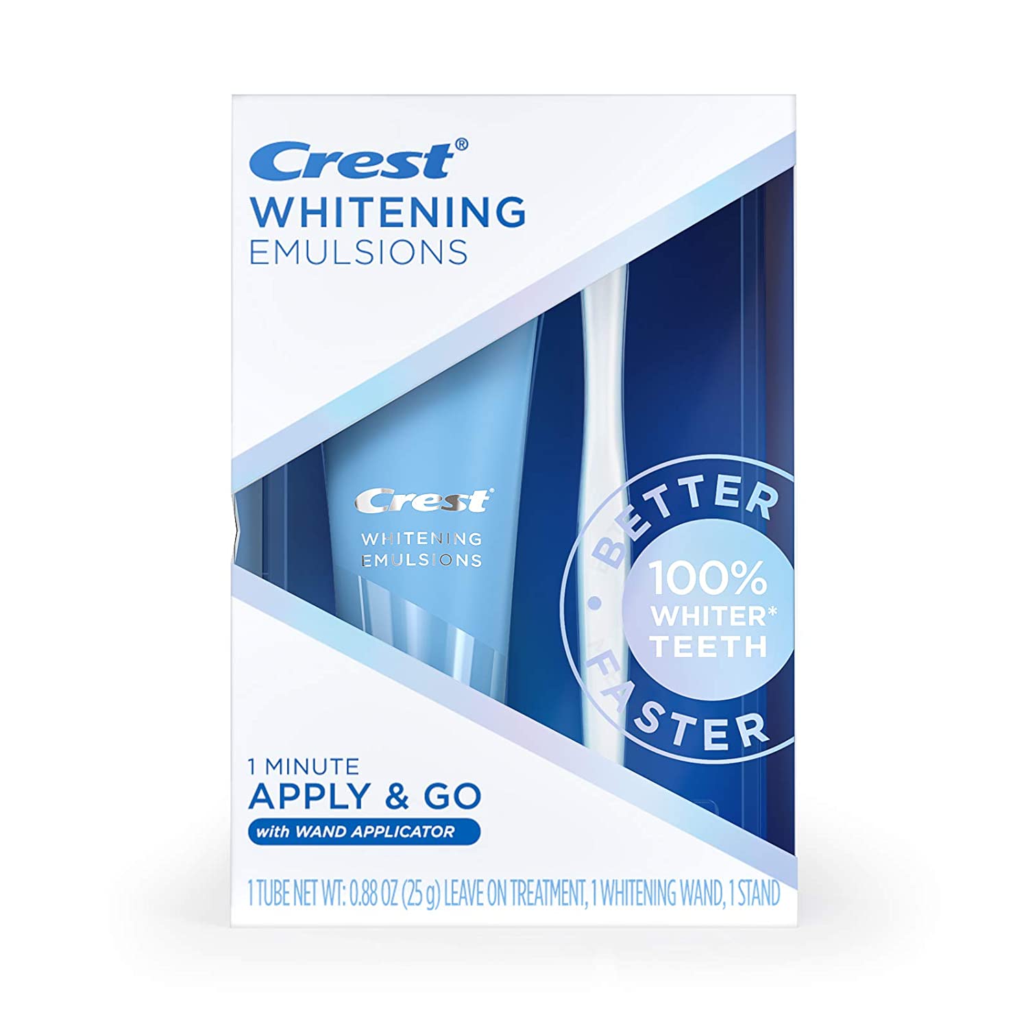 Crest Whitening Emulsions Leave-on Teeth Whitening Kit With Whitening Wand, 0.88 Oz (25 G), 0.88 ounces