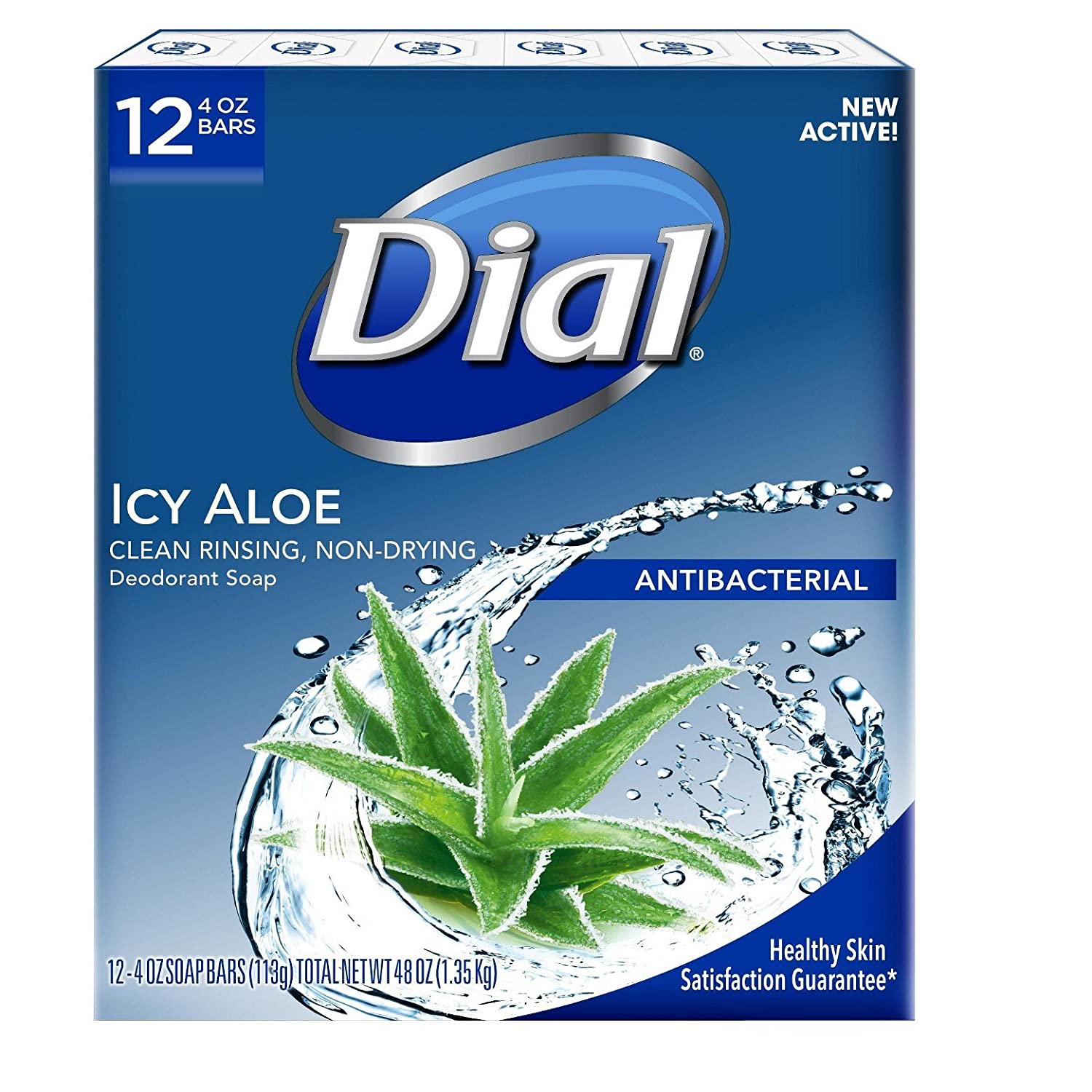 Dial, Icy Bar Soap 12 Count 4 s Each s Total, Aloe Vera, 48 Ounce