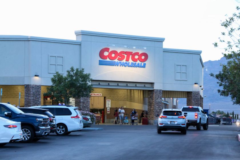 A Costco Wholesale Corporation logo is seen displayed on the