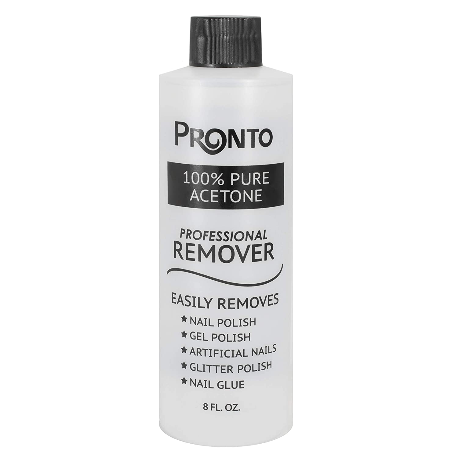 Pronto 100% Pure Acetone - Quick, Professional Nail Polish Remover - for Natural, Gel, Acrylic, Sculptured Nails (8 FL. OZ.)