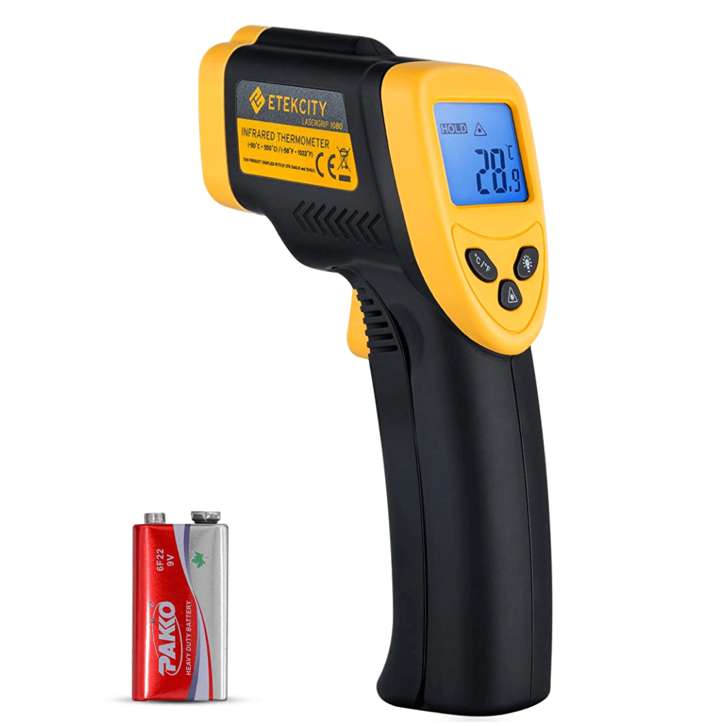 Etekcity Infrared Thermometer 1080 (Not for Human) Temperature Gun Non-Contact Digital Lasergrip -58?~1022? (-50??550?), Yellow and Black