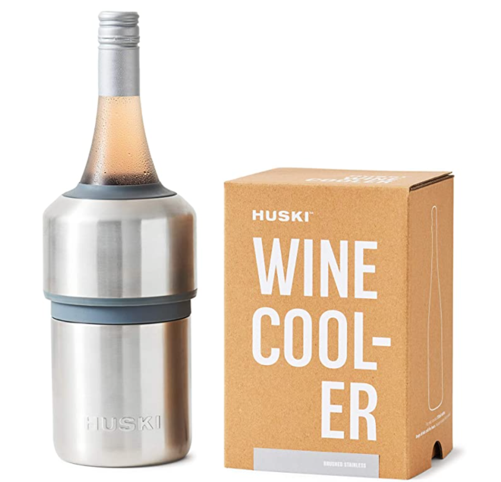 Huski Wine Cooler | Premium Iceless Wine Chiller | Keeps Wine Cold up to 6 Hours | Award Winning Design | New Wine Accessory | Fits Some Champagne Bottles | Perfect Gift for Wine Lovers (Stainless)
