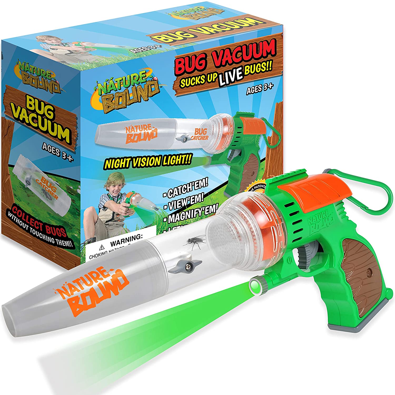 Nature Bound Bug Catcher Toy, Eco-Friendly Bug Vacuum, Catch and Release Indoor:Outdoor Play