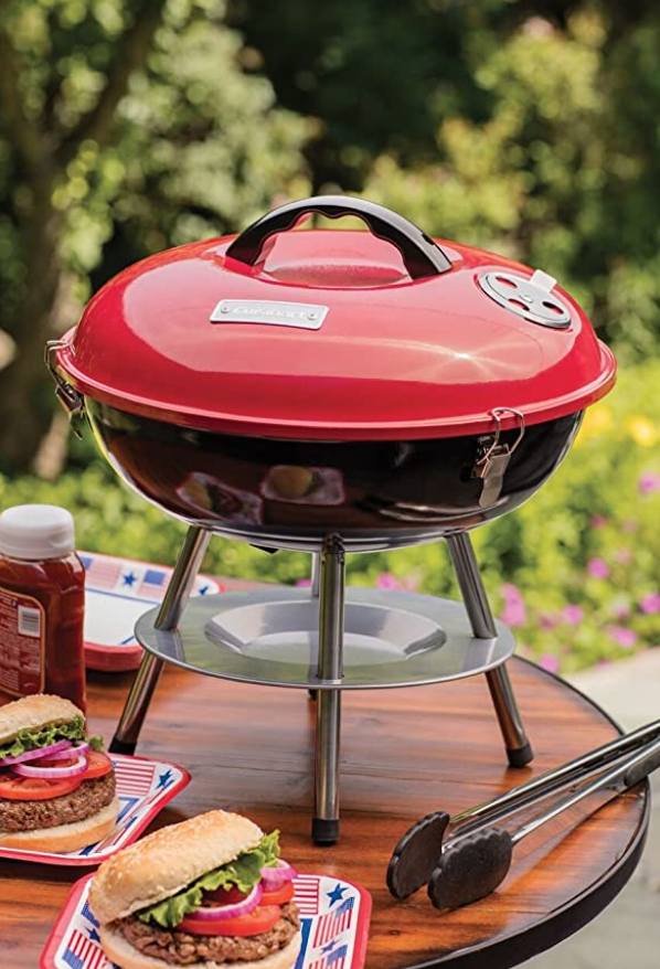 Cuisinart CCG190RB Portable Grill, 14-Inch, Red, 14.5" x 14.5" x 15"