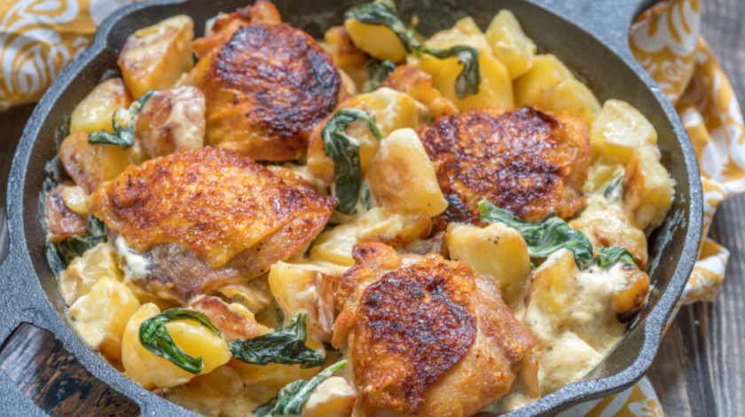 chicken and potatoes skillet meal 