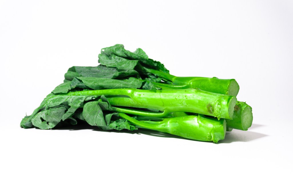 Hong Kong kale on a white background