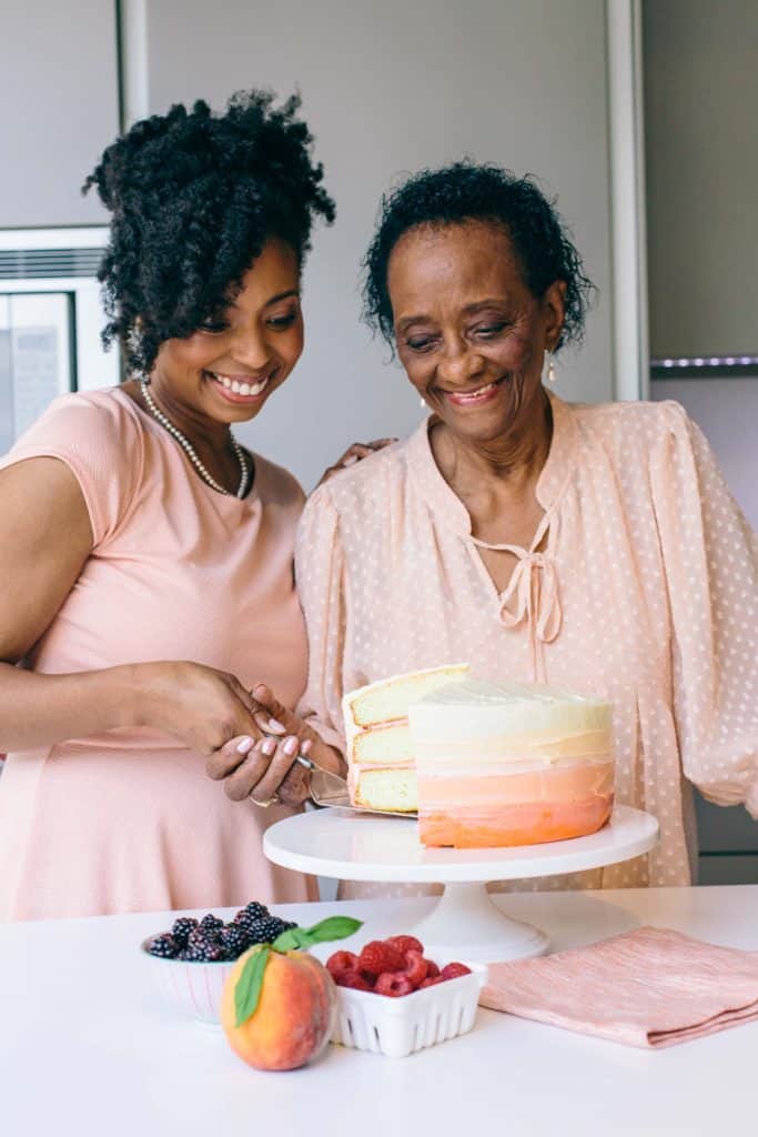 Grandbaby Cakes with grandmother