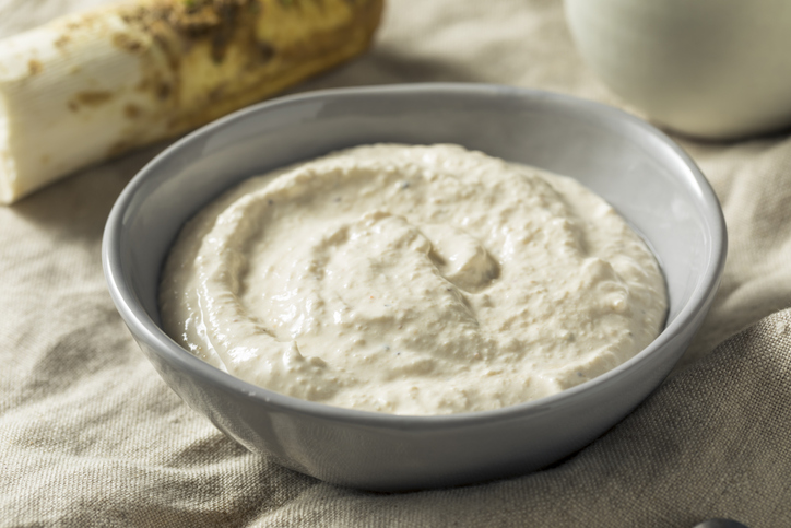 Spicy Homemade Horseradish Sauce in a Bowl
