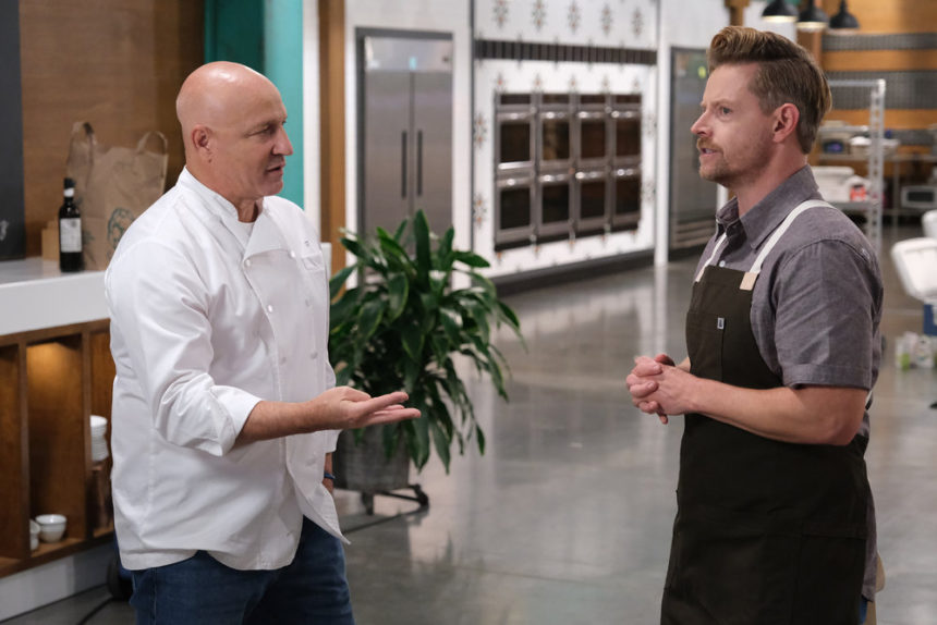 TOP CHEF — "Meet You at the Drive-In" Episode 1805 — Pictured: (l-r) Tom Colicchio, Richard Blais —