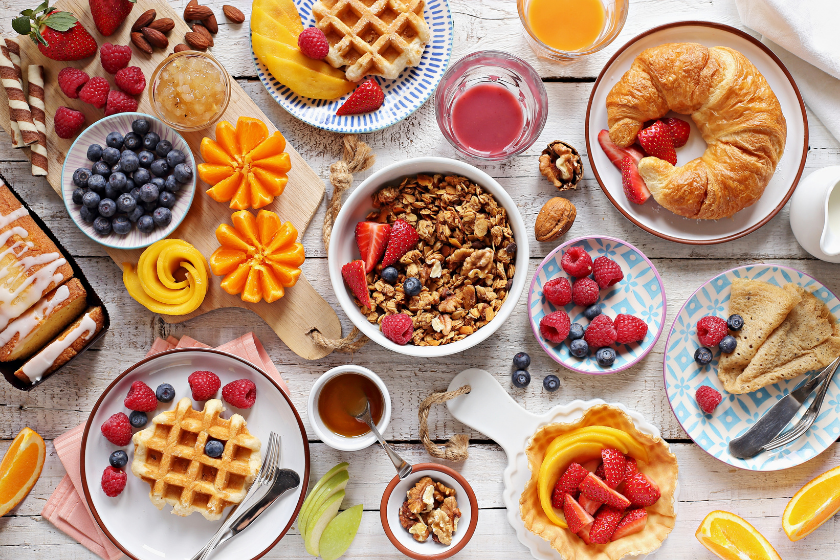 waffle bar with full fixings and fruit