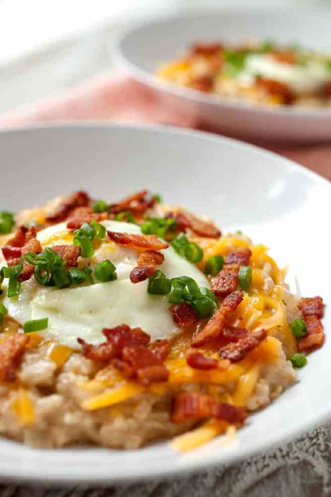 bacon cheddar savory oatmeal from macheeso