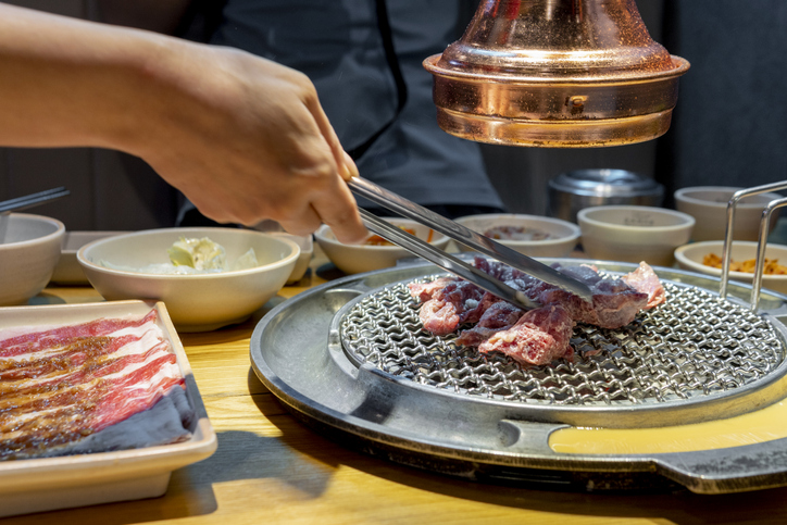 Korean barbecue or bulgogi in the restaurant