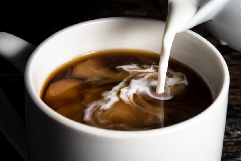 coffee with milk poured how to quit