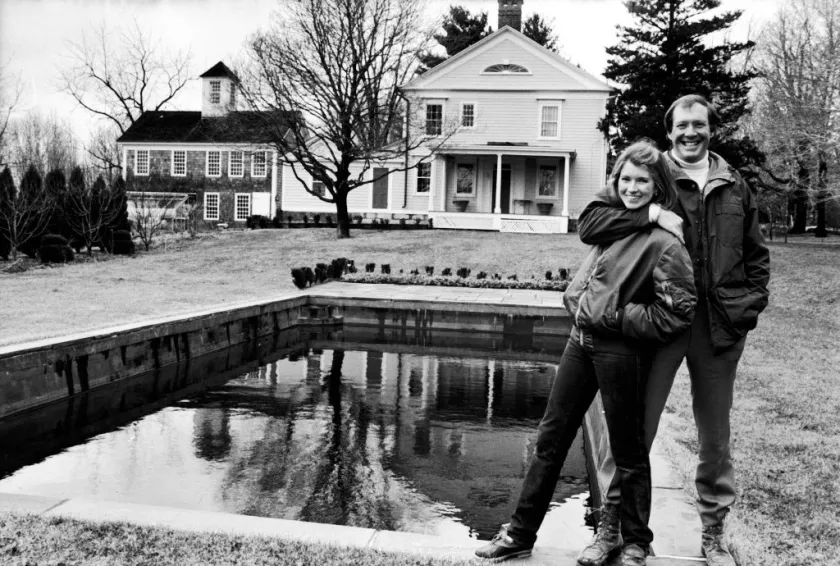 Caterer Martha Stewart and husband, publisher Andy Stewart, outside their home, 24th March 1980.