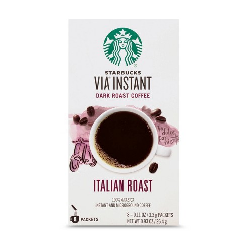 Starbucks Via Instant Coffee-Dark Roast- Italian Packets