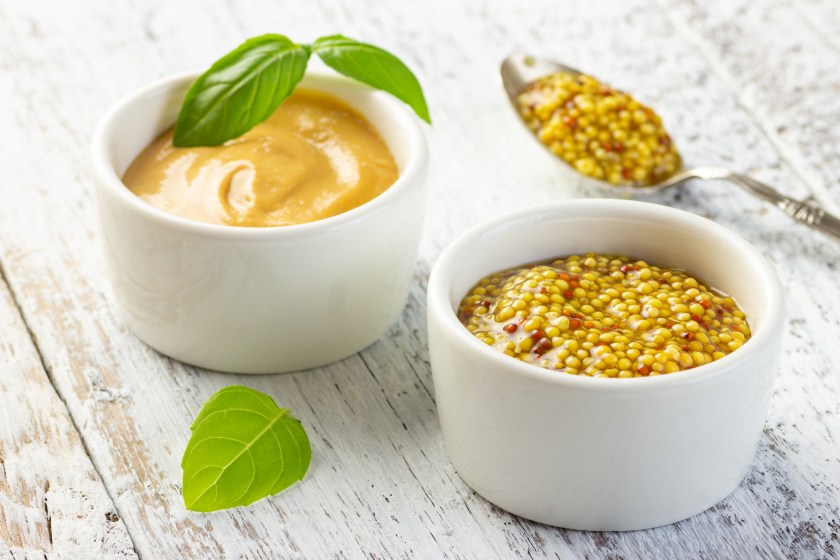 French grain mustard in a bowl