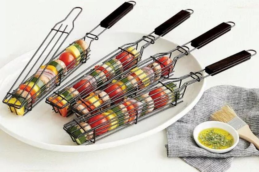 kabob grilling basket — Best Grilling Accessories for Dads
