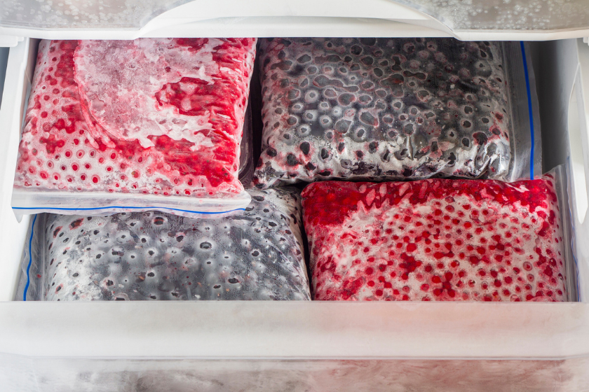 berries in freezer
