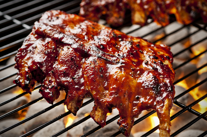 Barbecue ribs on the grill